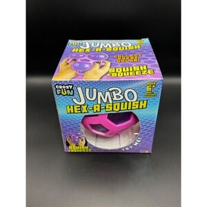 Crazy Fun Jumbo Hex-A-Squish Pink Purple Glitter Squishy Sensory Fidget Toy Ball